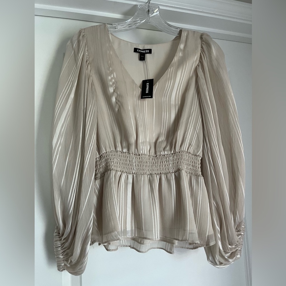 Express Smocked Drama Sleeve Blouse